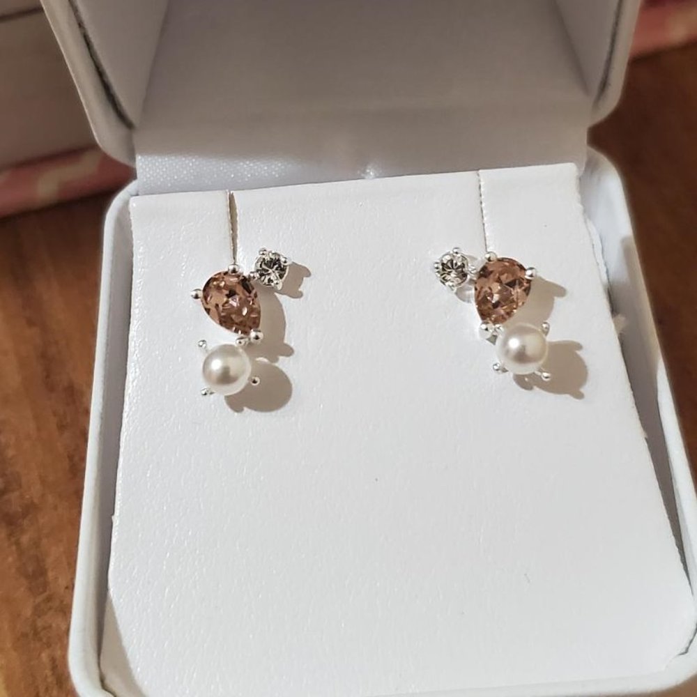 Swarovski 925 Sterling Silver Geometric stud
